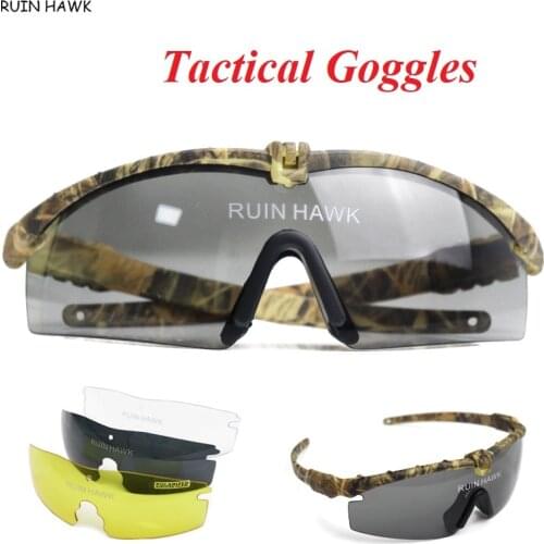 Polarized 2.0 Camouflage Safty Glasses Tactical Shooting Hunting Goggles Outdoor Mountaineering Skiing Fishing Riding Sunglasses