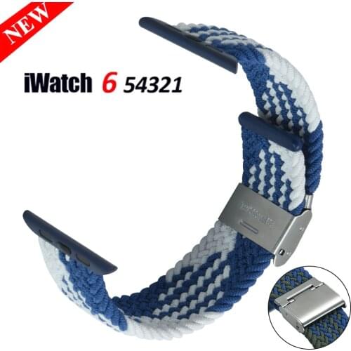 Braided Solo Loop Strap For Apple Watch Band 44mm 40mm iWatch 38mm 42mm Adjustable Nylon Watchband applewatch series 6SE 5 4 3 2
