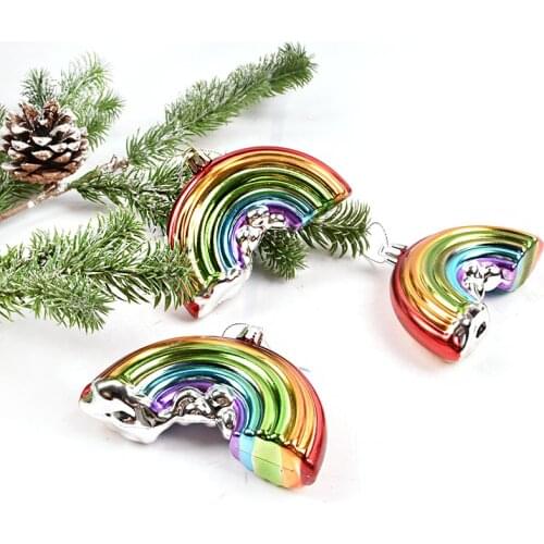 Christmas decorations, scene layout, dress up, electroplating, painted rainbow, pendant, shopping mall, hotel pendant