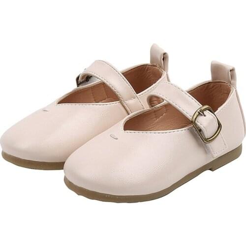 Kids Toddler Flats Little Girls Casual Solid Soft Non-slip Shallow Wild Shoes Spring Autumn Childrens Princess Leather Shoes
