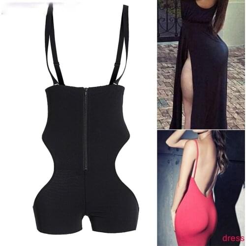 Tummy Control Panties Strapless Postpartum Shapewear Body Shapewear Butt Lifter Panties Sexy Thong Bodysuit Shaper Zipper Hook