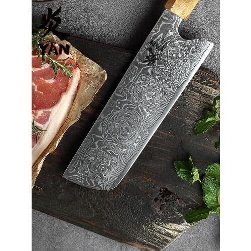 YANREN 7 inch Handmade 67 Layers VG10 steel Sharp Kitchen Knives Chef knife Japanese santoku damascus knife for Kitchen cooking