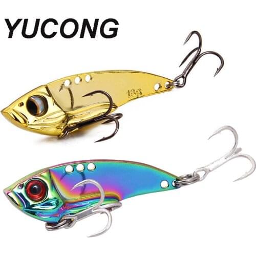 YUCONG 1PCS Metal Jig Spoon 3.5-7-12-18g VIB Shore Cast Lure Vibration Spinnerbait Balancer Fishing Lure Pesca Isca Hard Bait