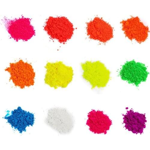 10g/bag Neon Nail Powder 12 Color Fluorescent Pigment Powder,Printing,Soap Neon powder For Nail Art Glitter Iridescent Powder,Du