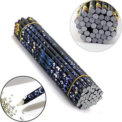 10pcs Diamond Painting Acrylic Pencil Dotting Pen Wax Resin Rhinestones Gems Bead Nail Art Picking Tools DIY Beauty Accessories