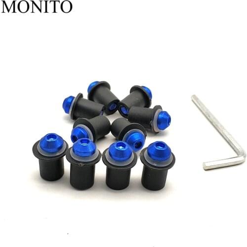 10PCS Fairing Wind Screen Screw Bolt Kit Windshield Mounting Nut bolt For BMW S1000RR HP4 HP2 Sport K1200S Benelli Tornado 1130