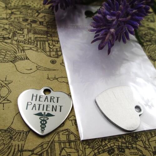 20pcs--"Heart Patient Medical"stainless steel charms more style for choosing DIY Charms pendants for necklace