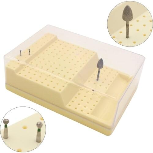 168 Holes Plastic Dental Burs Box Dental Bur Sterilizer Block Holder Autoclave Case Disinfection Box Dentistry Product