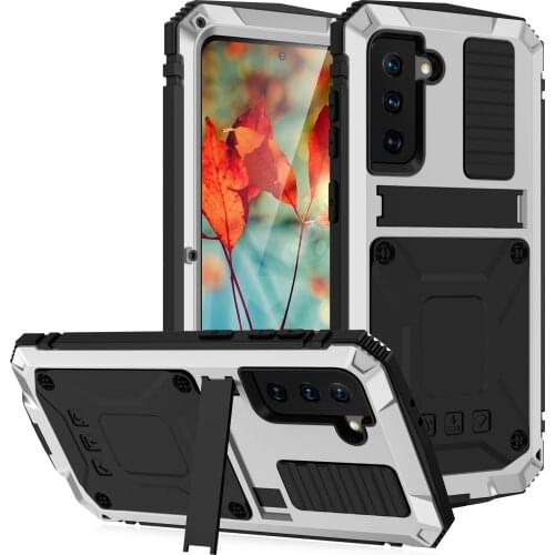360 Full Protective Rugged Armor Case For Samsung Galaxy S21 S20 Plus A32 5G Kickstand Metal Aluminum Silicone Shockproof Cover