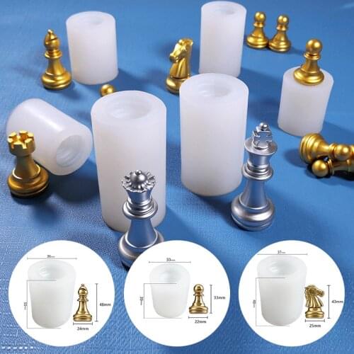3D Chess Silicone Mold Set Handmade Diy Uv Epoxy Resin Mold International Chess Mold Chess Board Silicone Molds