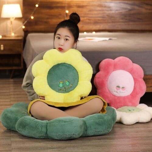 45/65/85cm Cute Petal-shaped Cushion Plush Toys Stuffed Soft Fruit Strawberry Avocado Plush Pillow Indoor Carpet Sofa Butt Pad