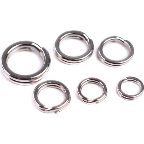 50pcs / 100pcs Stainless Steel Split Ring for carp Fishing Tools Double Loop Connector Fishing Accessories