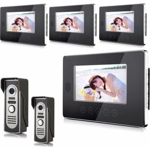 7 Inch Touch Keypad Video Door Phone With 4 Indoor Monitor