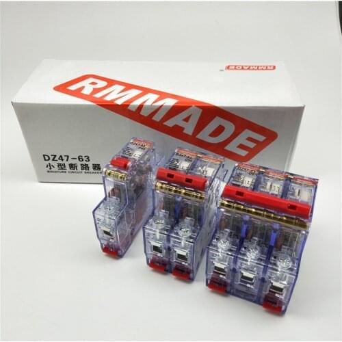 AC220V-400V DZ47-63 6A 10A 16A 20A 25A 32A 40A 50A 63A Mini Circuit Breaker Cutout Miniature Transparent Household Air Switch