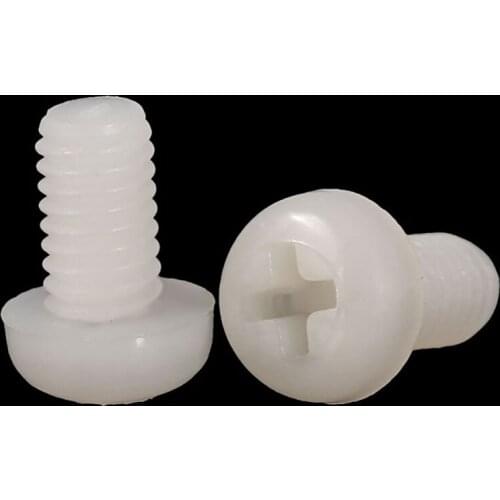 White insulation Plastic Nylon Round Pan Phillips Head Screw Bolt M2 M3 M4