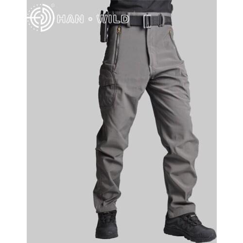 Tactical Men Cargo Pants Waterproof Military Army Combat Thick Warm Soft Shell Fleece Shark Skin Camouflage Airsoft Trousers