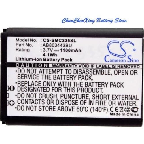 Cameron Sino 1100mAh Battery AB803443BU for Samsung GT-C3350, Solid Xcover, Xcover C3350