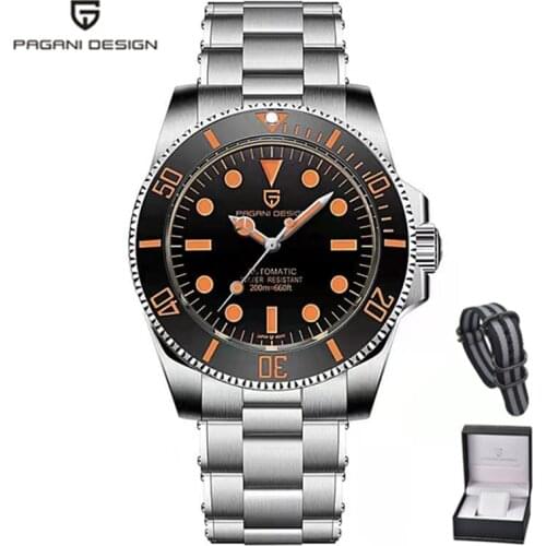 PAGANI DESIGN 40mm Mens Watches Top Brand Sports Luxury Mens Mechanical Watch NH35A Rubber Strap Automatic Waterproof Watch