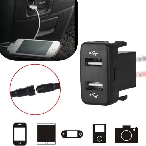 Dual Ports USB Charger Socket Adapter Power Outlet Display Voltmeter 5V 4.2A 12-24V For Toyota