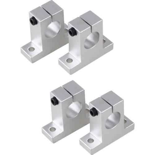 SK-20 20mm Shaft ID CNC Aluminum Rail Linear Motion Shaft Guide Support Pack of 4
