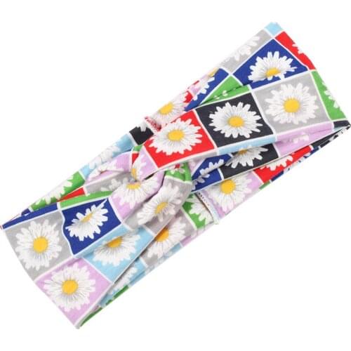 Hot Women Flower Print Cross Hair Band Turban Head Wrap Headband Twisted Knotted Head Wrap Headwear Dropshipping Wholesale