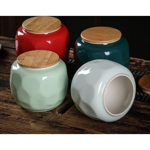 Exquisite Ceramic Tea Storage Jars Large Capacity Sealed Tea Box Container Coffee Candy Organizer Tea Cans Tank Canister 4 Color