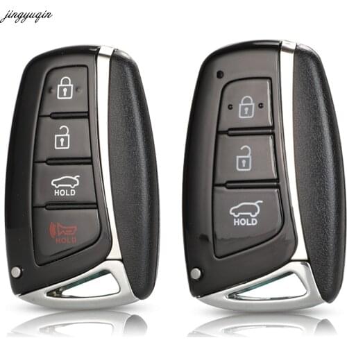 Jingyuqin 10pcs Remote Car Key Case Shell For Hyundai Genesis 2013-2015 Santa Fe Equus Azera IX45 Smart Auto Key Fob 3 4 Buttons
