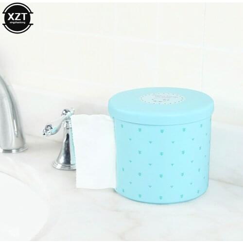Tissue Box Paper Holder Plastic Round Toilet Paper Box Organizer Box Case Napkin Holder Home Kitchen Bathroom Daily Necessities