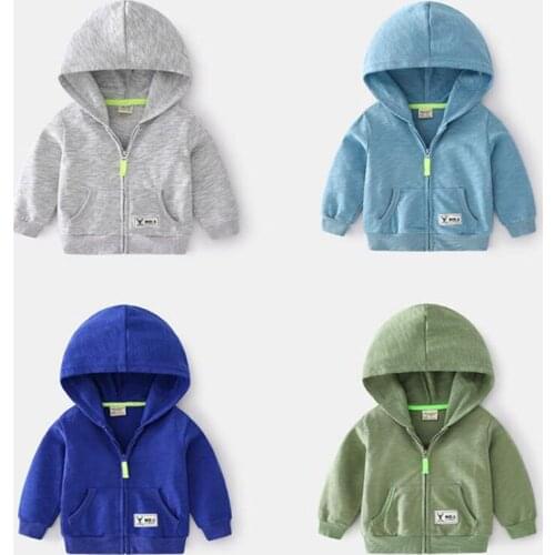 Spring Kids Baby Boys Hooded Zipper Coat Clothing Autumn Casual Kids Baby Boys Long Sleeve Coat Children Boys Coats