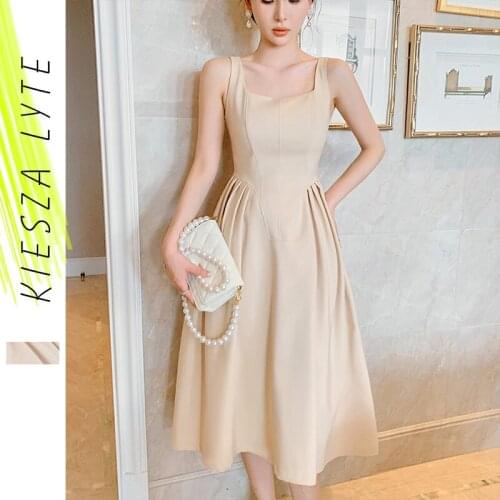Summer Dress for Women Clothing 2021 French Sleeveless A Line Dresses Elegant Lady Vestidos Female