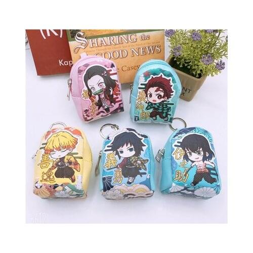 LISM Kimetsu no Yaiba 98551 Anime Coin Purse Cartoon Storage Bag Wallet Card Key Bags Birthday Gifts