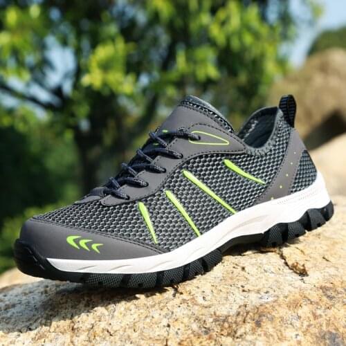 Mens Hiking Shoes Outdoor Non-Slip Casual Fashion Sports Shoes Breathable Wear-Resistant Jogging Hiking Shoes Large Size 39-48