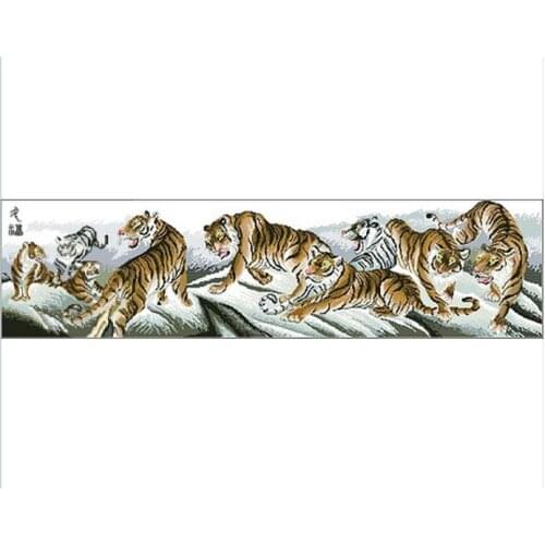 Embroidery Package Hot Sell Best Quality Cross Stitch Kits Tigers Fortune Animal Free Shipping