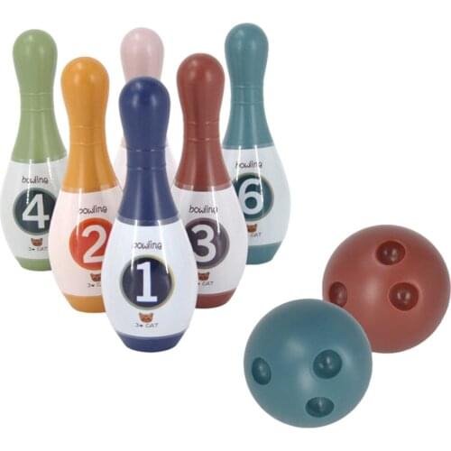 Bowling Ball Set Kids Bowling Toys Bowl Game Toy Set 2 Bowling Balls And 6 Pins Sets Kids Educational Games For Children Toddle