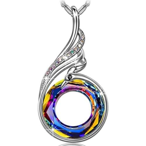 New Valentines Day Phoenix Necklace Colorful Crystal Peacock Fashion Ethnic Style Jewelry