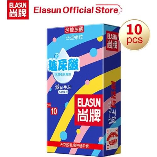 Elasun New 10pcs/Lot Bump Thread Condoms for Men Thailand Natural Latex Sex Toy Products Cock Penis Sleeve Pene Rubber Condoms
