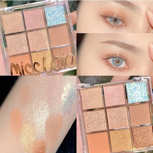 Charming Eyeshadow palette 9 Colors Make Up Matte EyeShadow Glitter Eye Shadow Pigment Shimmer Diamond Eye Palett Cosmetics