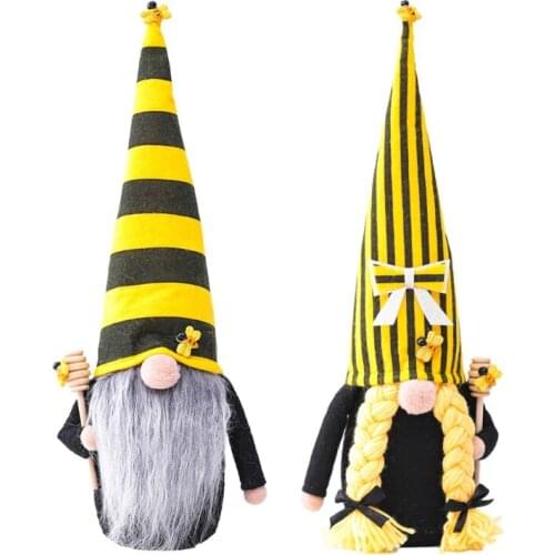 Easter Bumble Bee Gnome Tomte Nisse Swedish Elf Home Farmhouse Kitchen Decor Shelf Tiered Tray Decorations