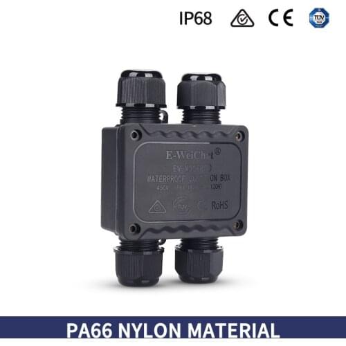 Black Junction Box 2 3 4 5 6 Way 5-12mm Electrical Waterproof Wire Connector for Outdoor Lighting Power IP68 Cable Connectors