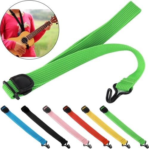 Adjustable Sling Durable Weaving Nylon Ukulele Strap Sling Suspender With Hook For Guitar Instrument