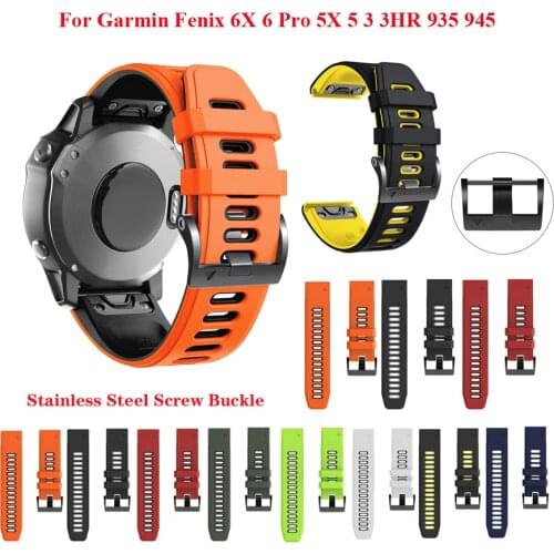 26 22MM Quick Release Watchband Strap for Garmin Fenix 6X 6 Pro Watch Easyfit Wrist Band Strap Fenix 5X 5 Forerunner 935 945 S60