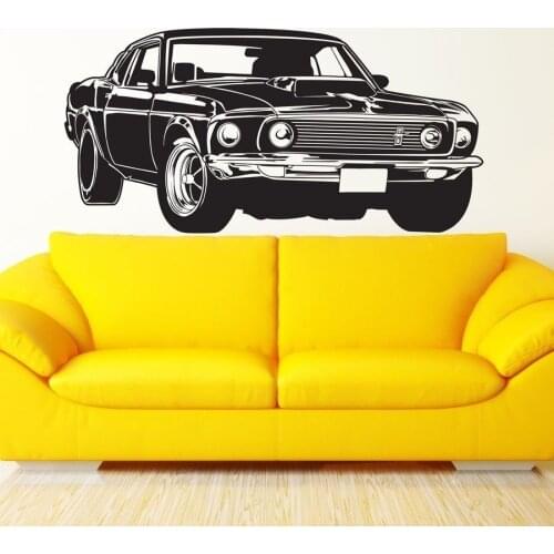 Stylish Shelby GT Ford Mustang Muscle Racing Car Wall Mural Vinyl Art Decor Sticker Vinyl Wall Decal Mural Wall Sticker W-929