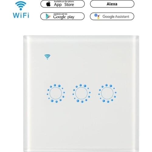 CBE Smart Light Touch Switch EU UK Tuya EWelink Voice Control 1/2/3 Gang WiFi Wall Switch Work with Alexa Google Home
