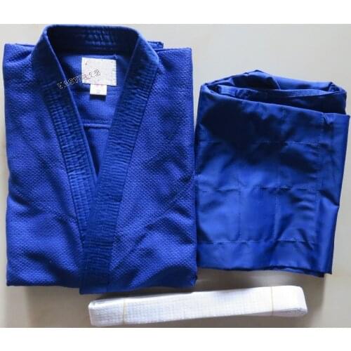 100% pure cotton unisex kids&Adult thicken training kung fu martial arts clohing judogi Judo suit uniforms blue high quality