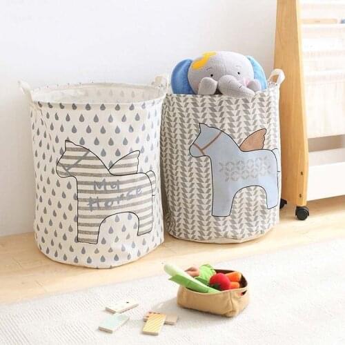 Waterproof Foldable Kids Toy Storage Basket Dirty Clothes Home Organizer 40*50CM