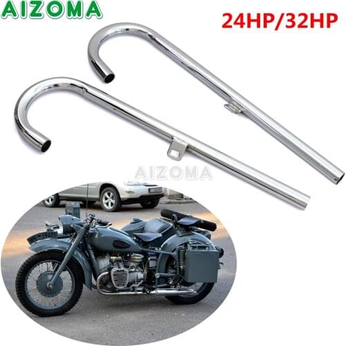 Retro Motorcycle Front Muffler Tube 24HP/32HP Exhaust Mufflers Pipes for BMW Ural K750 M1 M72 R71 R12 Dnepr MT12 Sidecar