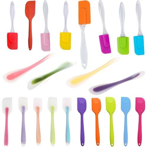WSFS Hot Silicone Spatula Spoon Kitchen Utensil Cake Mixer Cooking Baking Mixer Scraper(Purple)21CM