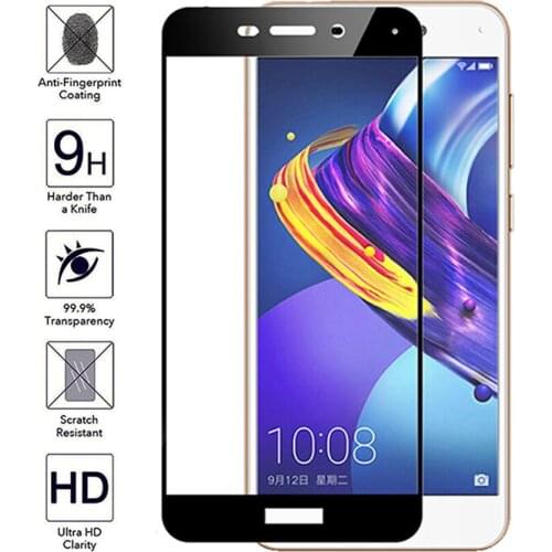 2PCS Full Gule Cover for Huawei Honor 6C Pro JMM-L22 5.2" V9 PLAY Screen Protector Tempered Glass Protective Film Glass