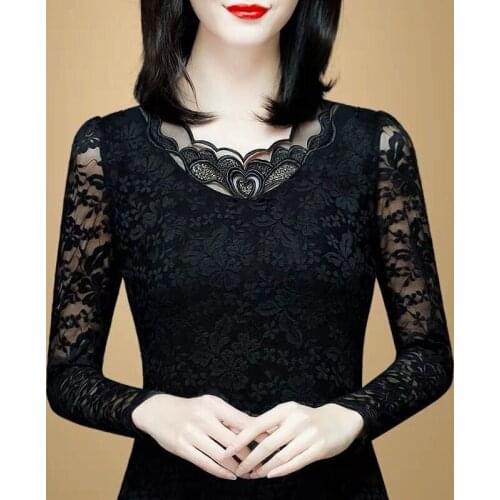 Women Blouse Winter plus Size Lace Shirt Womens Long Sleeve Winter Blusas Ropa De Mujer