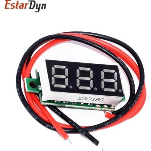 0.28 Inch 2.5V-40V Mini Digital Voltmeter Voltage Tester Meter Red/Blue/yellow/green LED Screen Electronic Parts Accessories